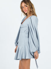 Wicks Wrap Mini Dress Blue