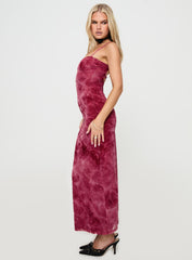 Orla Paisley Maxi Dress Burgundy