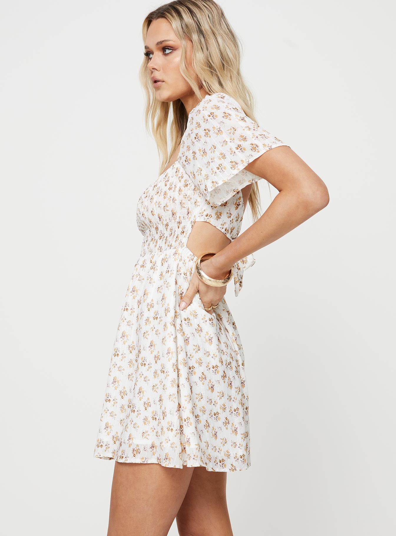 Summer Nights Mini Dress White Floral