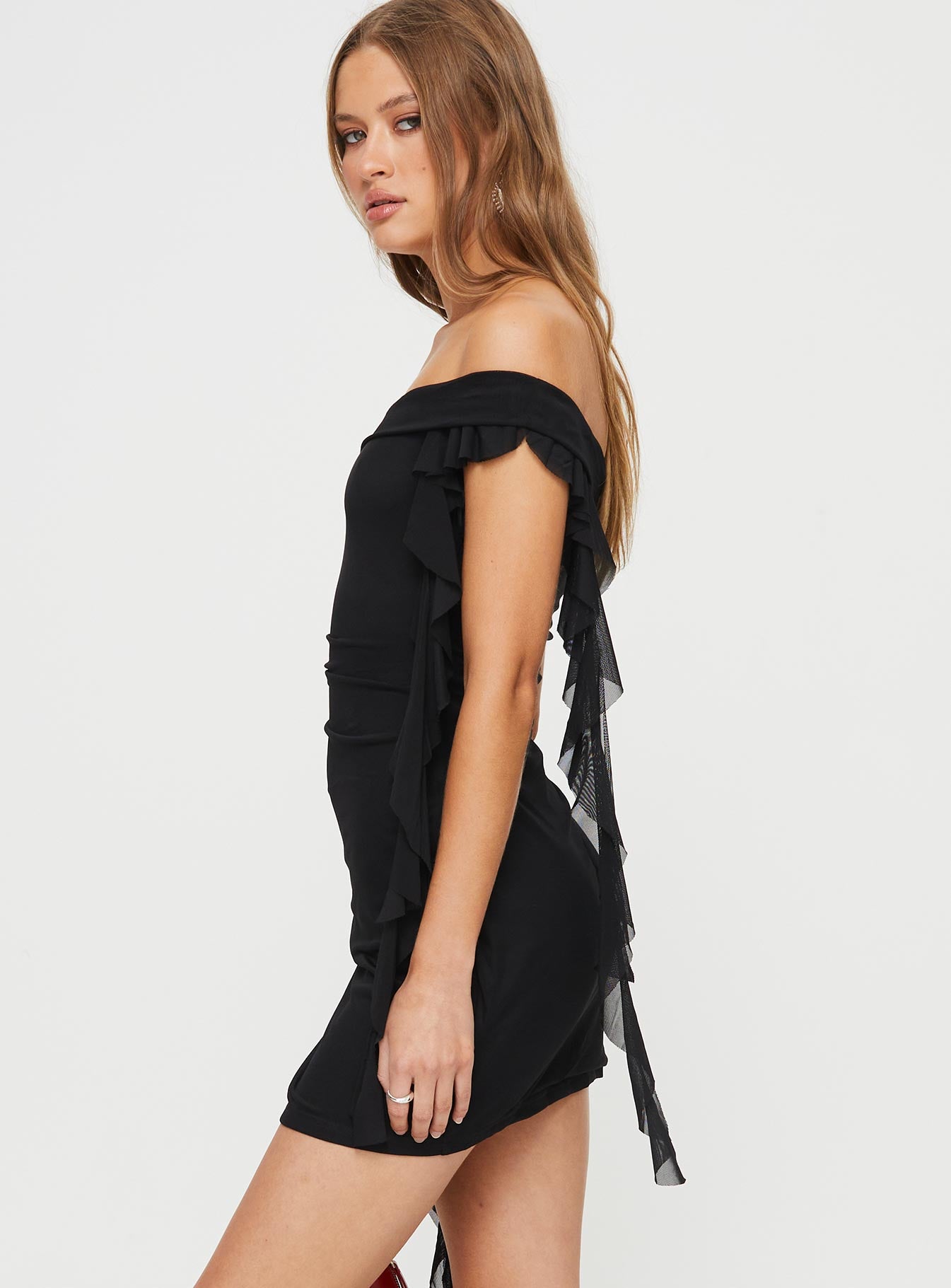 Vando Off The Shoulder Mini Dress Black