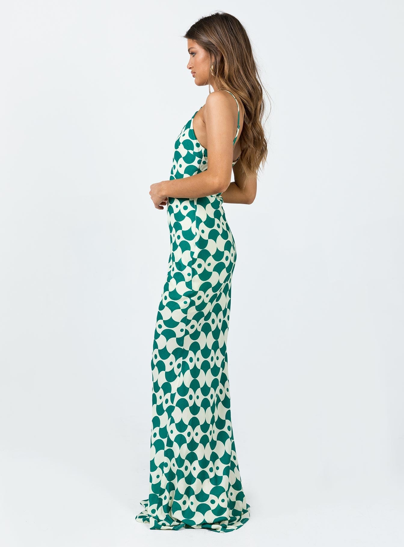 Seri Slip Maxi Dress Green Multi