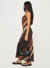 Otillie Maxi Dress Brown Multi