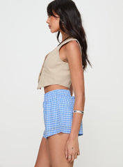 Beach House Shorts Blue / White Gingham