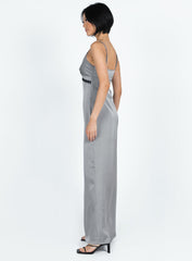 Sidney Lace Trim Maxi Dress Grey