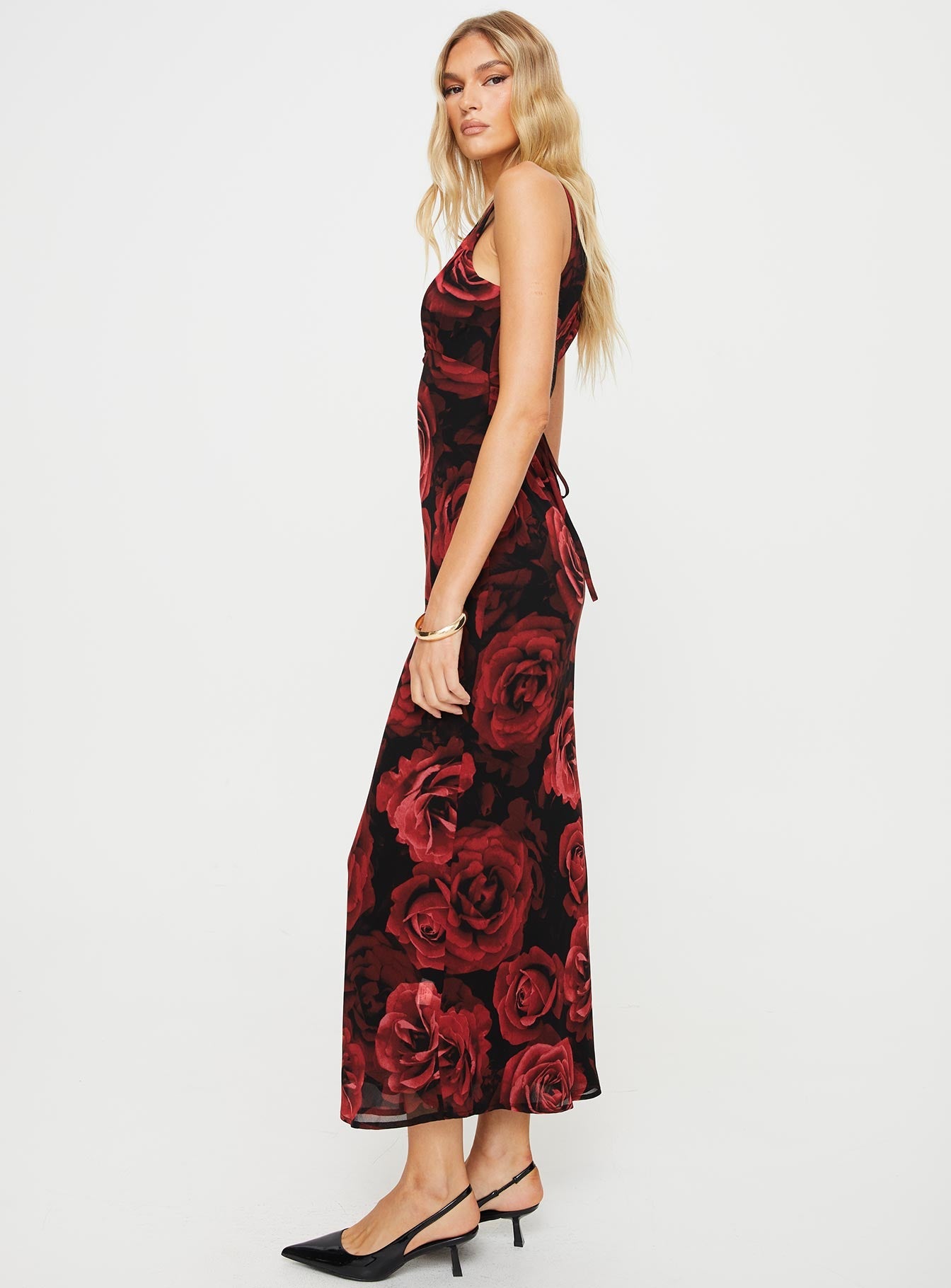 Maysa Rose Maxi Dress Black / Red