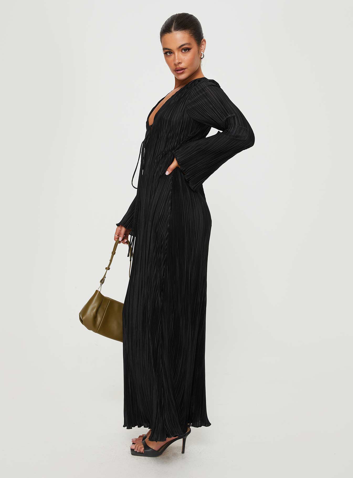 Russek Long Sleeve Maxi Dress Black