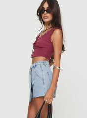 Josue Denim Wrap Skort Light Blue Wash