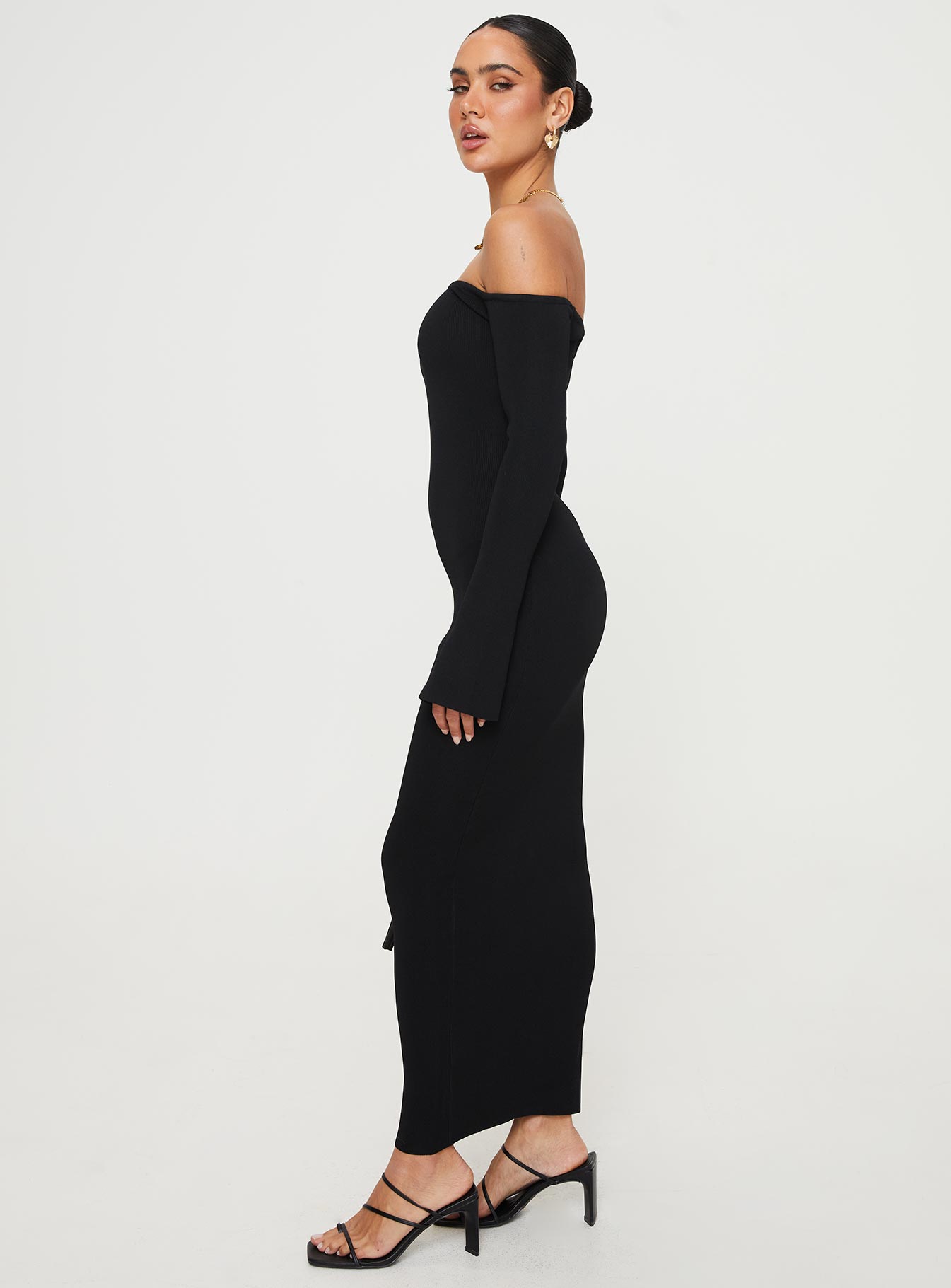 Parisa Off The Shoulder Maxi Dress Black