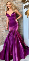 V-neck Mermaid Long Prom Dresses, Affordable Prom Dresses, Newest Prom Dresses