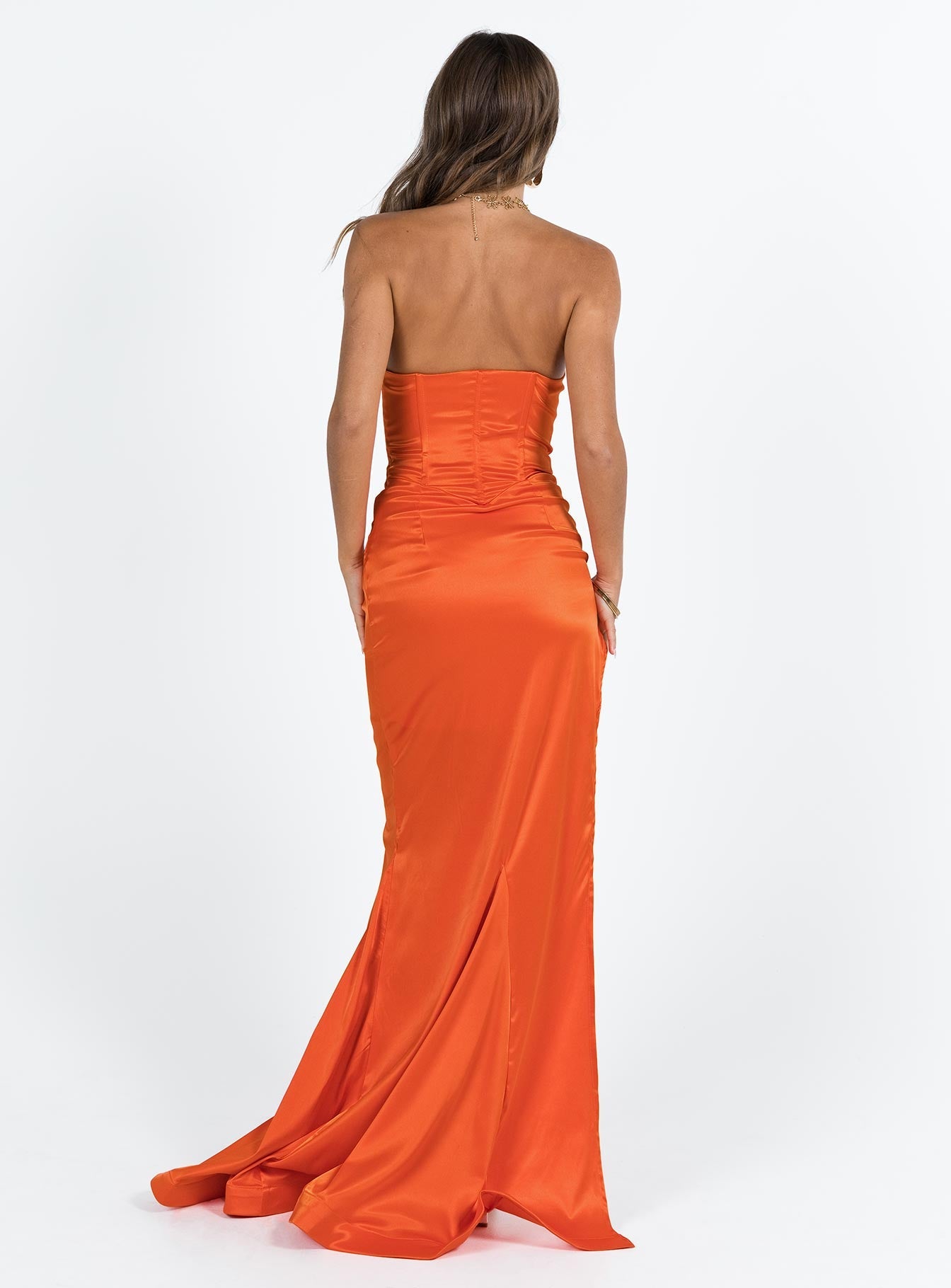 Tyree Strapless Maxi Dress Orange