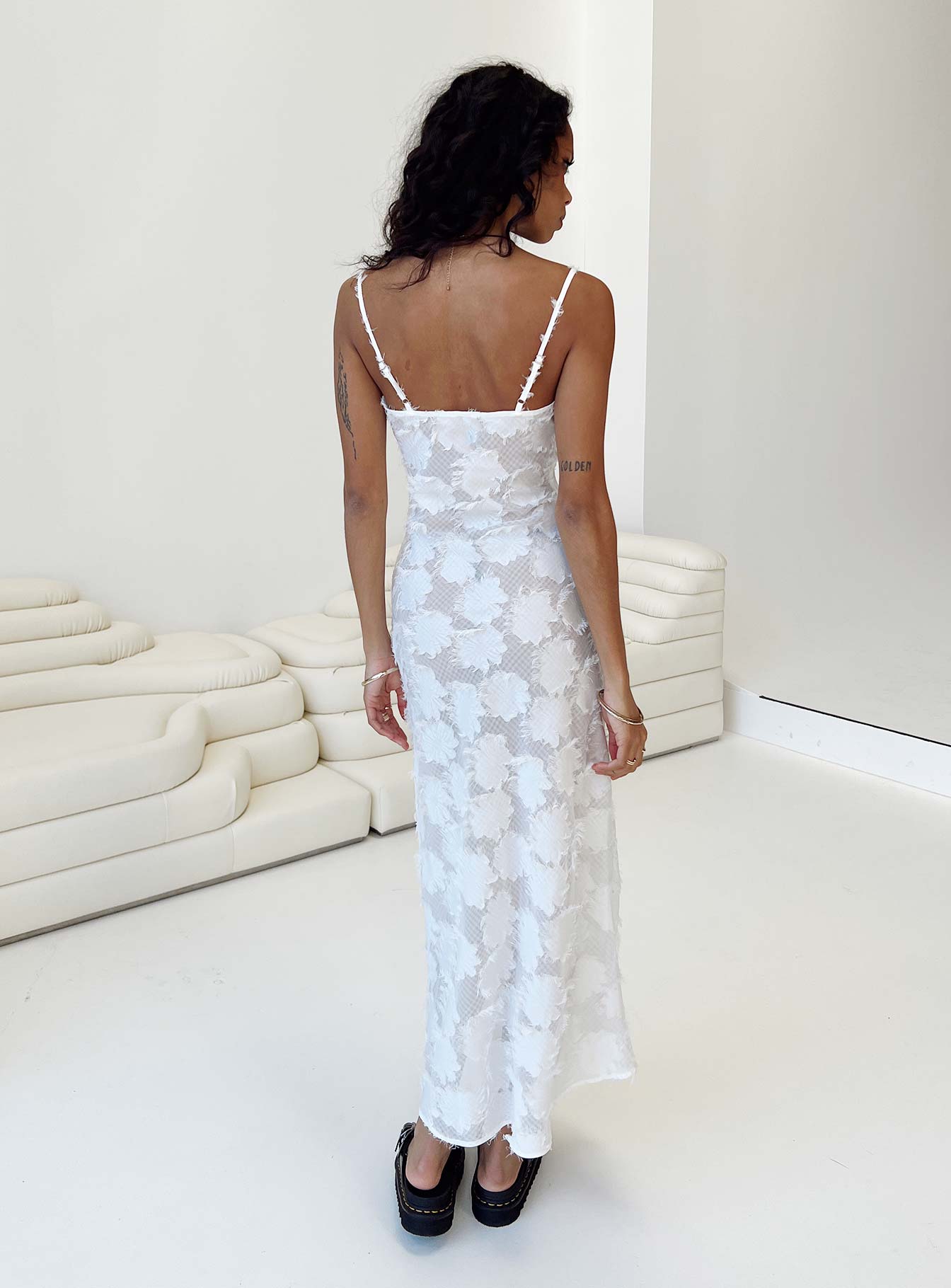 Spring Sheer Maxi Dress White