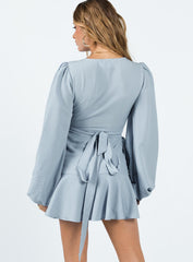 Wicks Wrap Mini Dress Blue