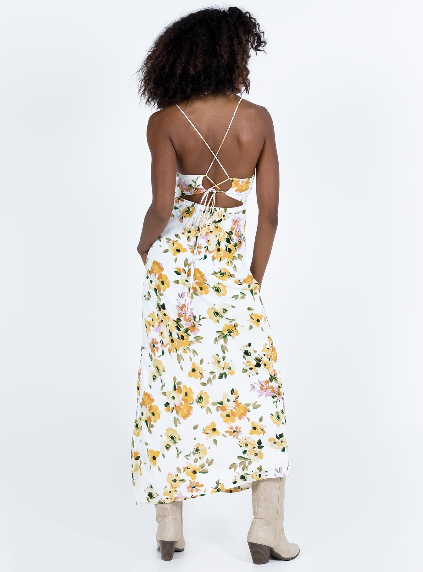 Lingarna Maxi Dress White / Yellow