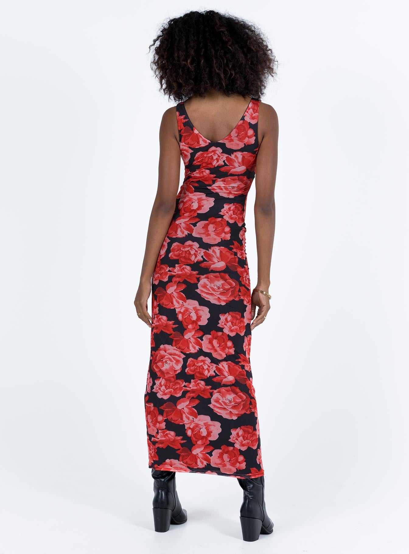 Lauers Maxi Dress Red Floral / Black