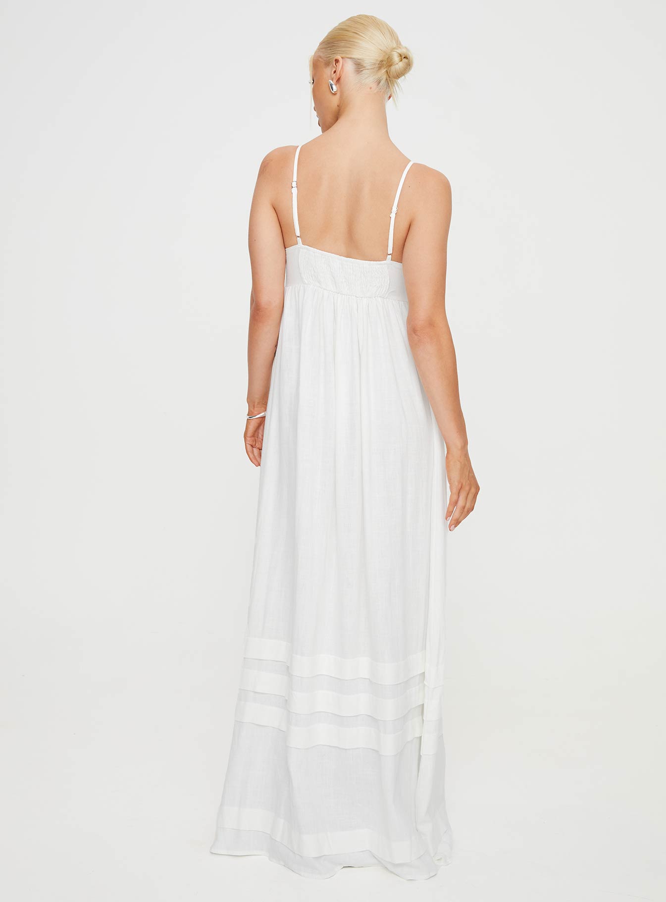 Milden Linen Blend Maxi Dress White