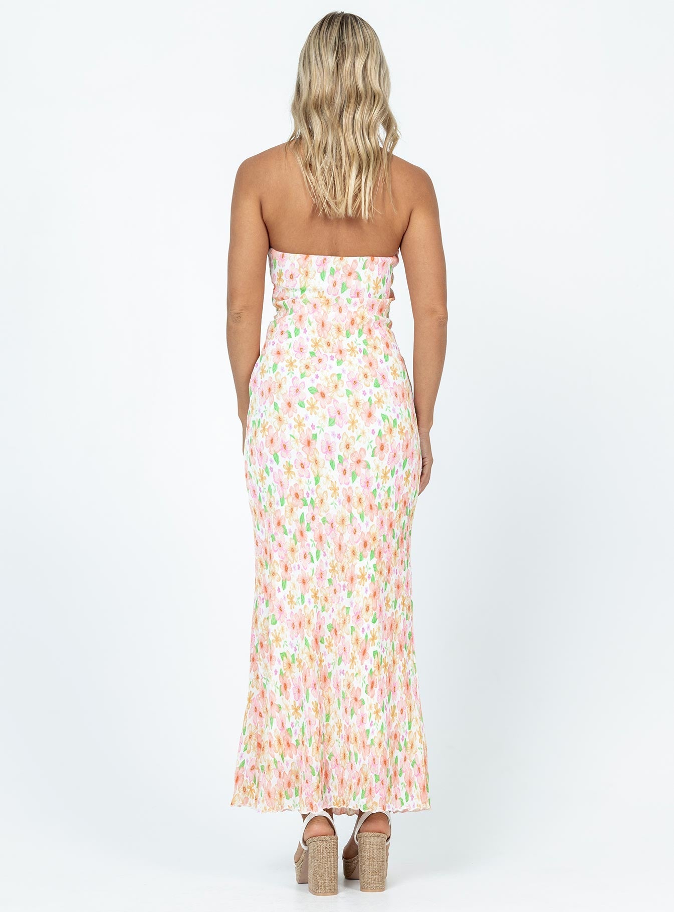 Tiarna Strapless Maxi Dress White / Floral