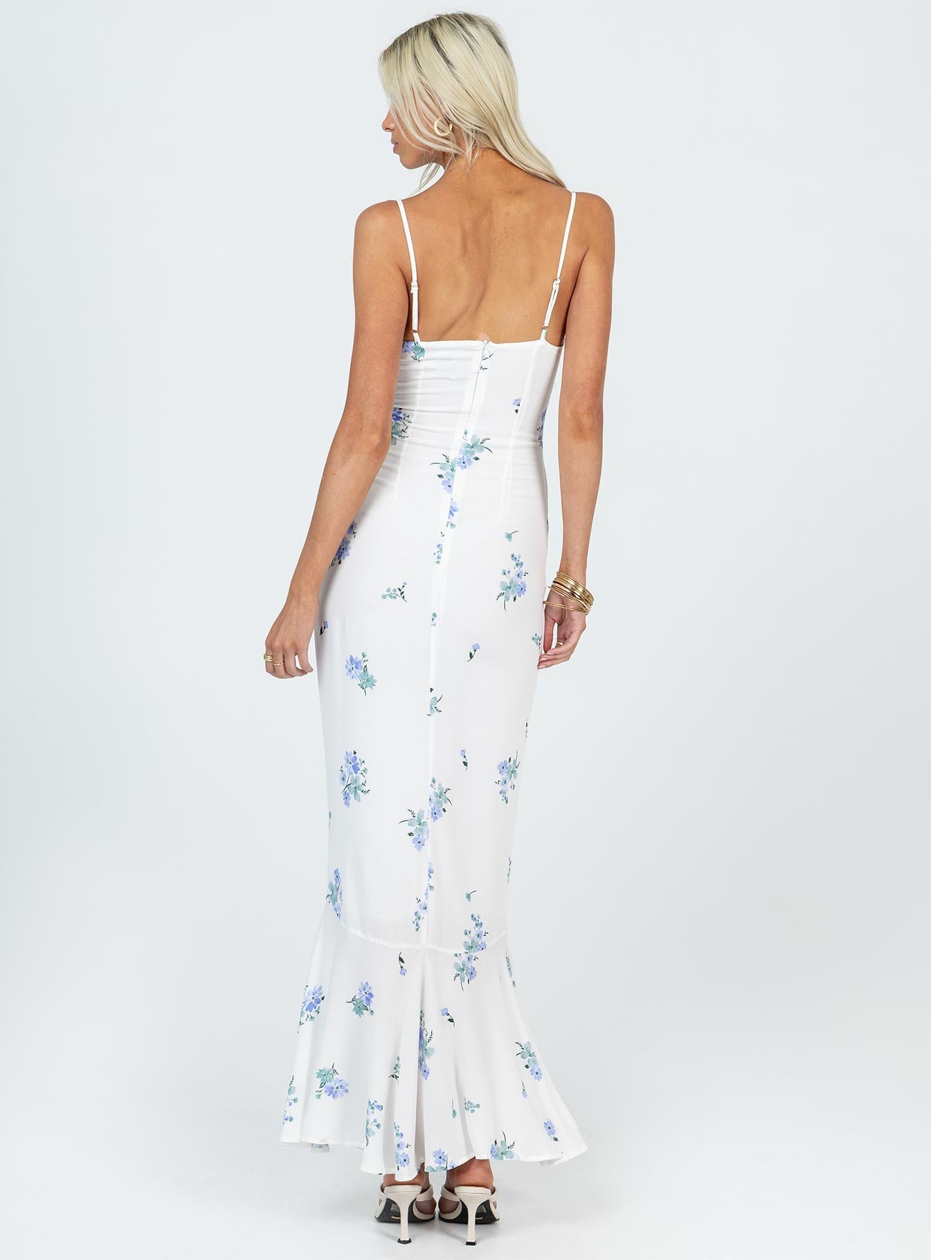 Sing Along Maxi Dress White / Blue Tall