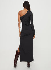 Mahira One Shoulder Maxi Dress Black