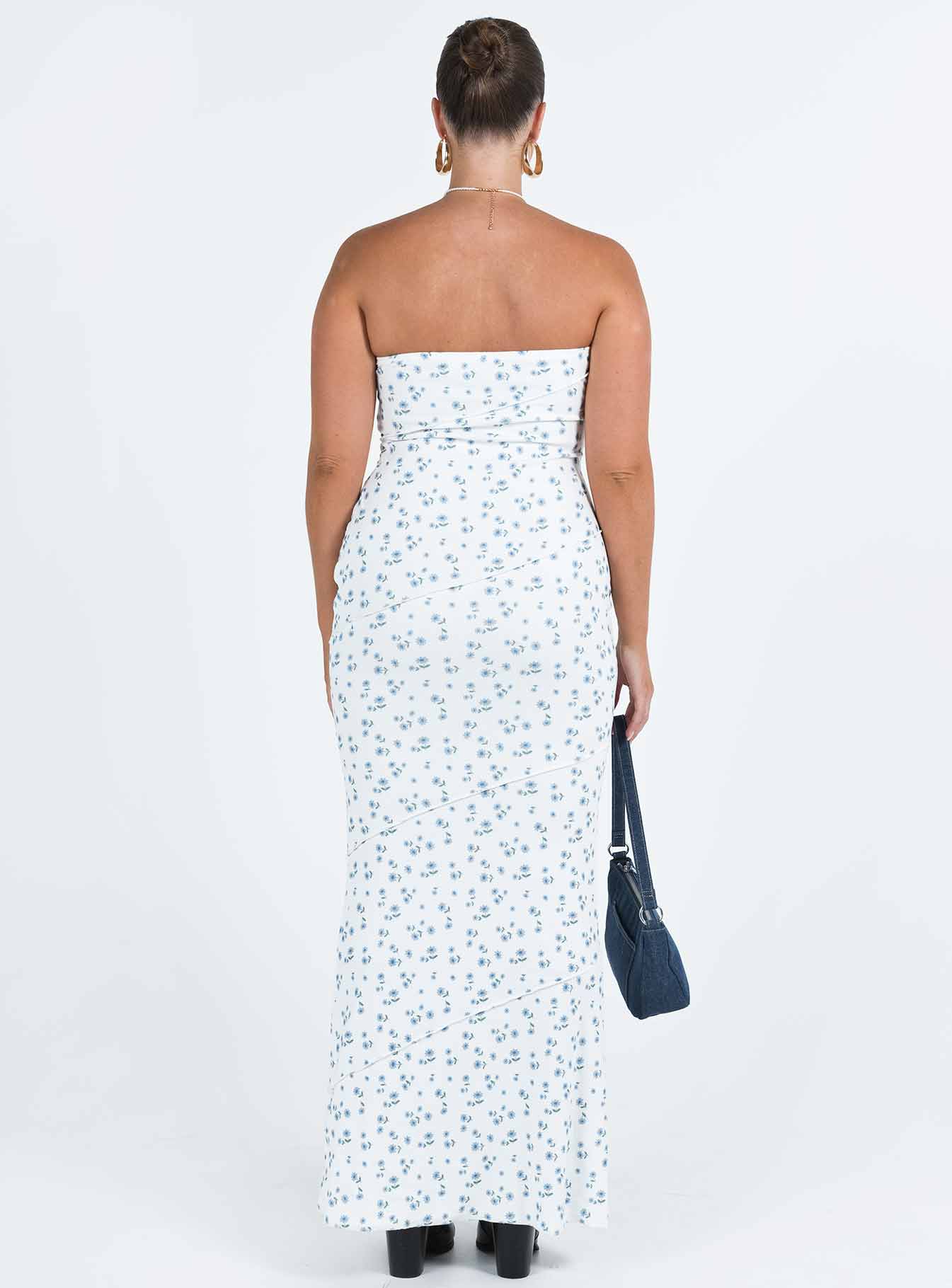 Oscar Maxi Dress Blue Floral