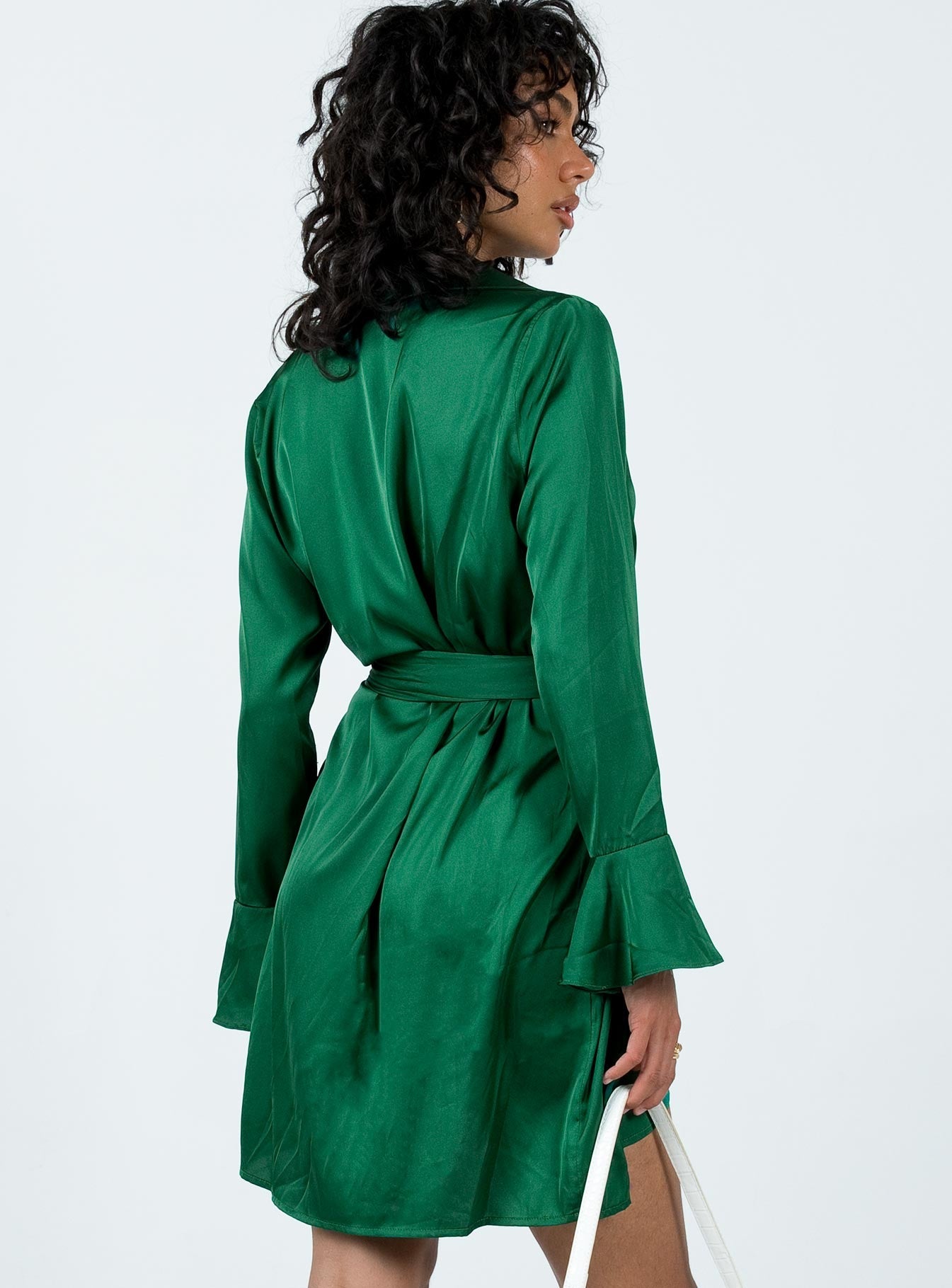 Spiers Wrap Mini Dress Green