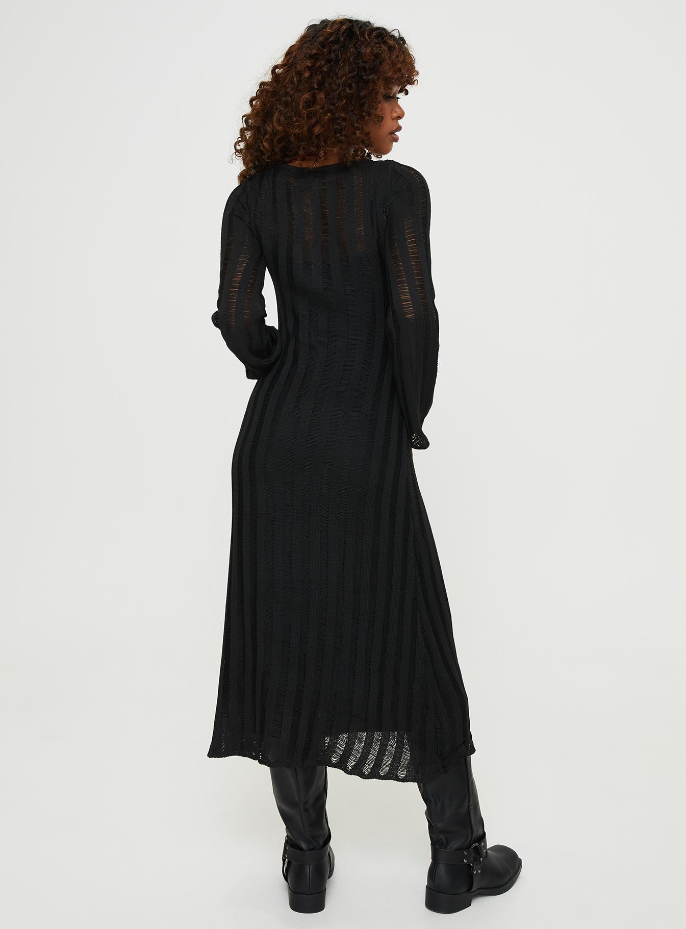 Sabinne Long Sleeve Maxi Dress Black