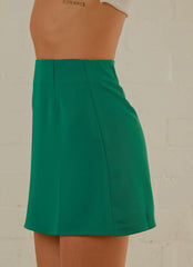 Vintage Town Mini Skirt - Jade Green