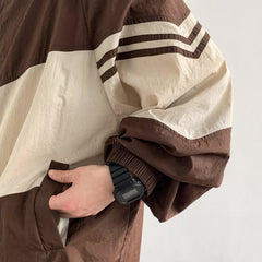 90's Brown Oversized Bomber Jacket