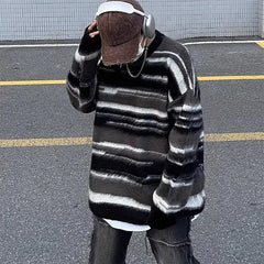 90's Aesthetic Striped Knit Sweater