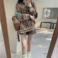 Dogtooth Check Grandma Sweater