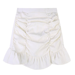 French Summer Ruched Mini Skirt