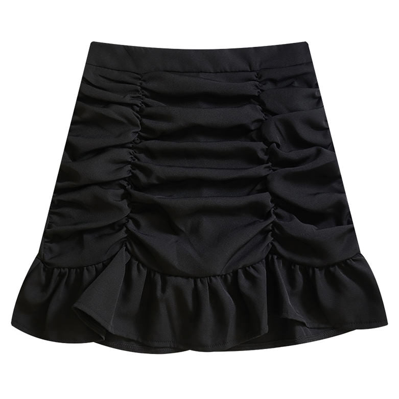 French Summer Ruched Mini Skirt