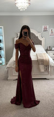 WINE RUCHED SPARKLE GOWN