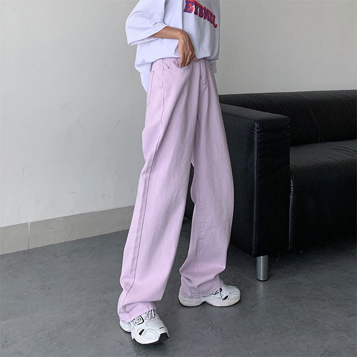 Lavender Skater Girl Wide Jeans