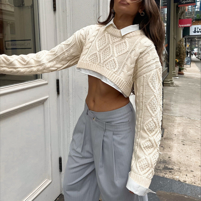 Nevio Knitted Crop Sweater