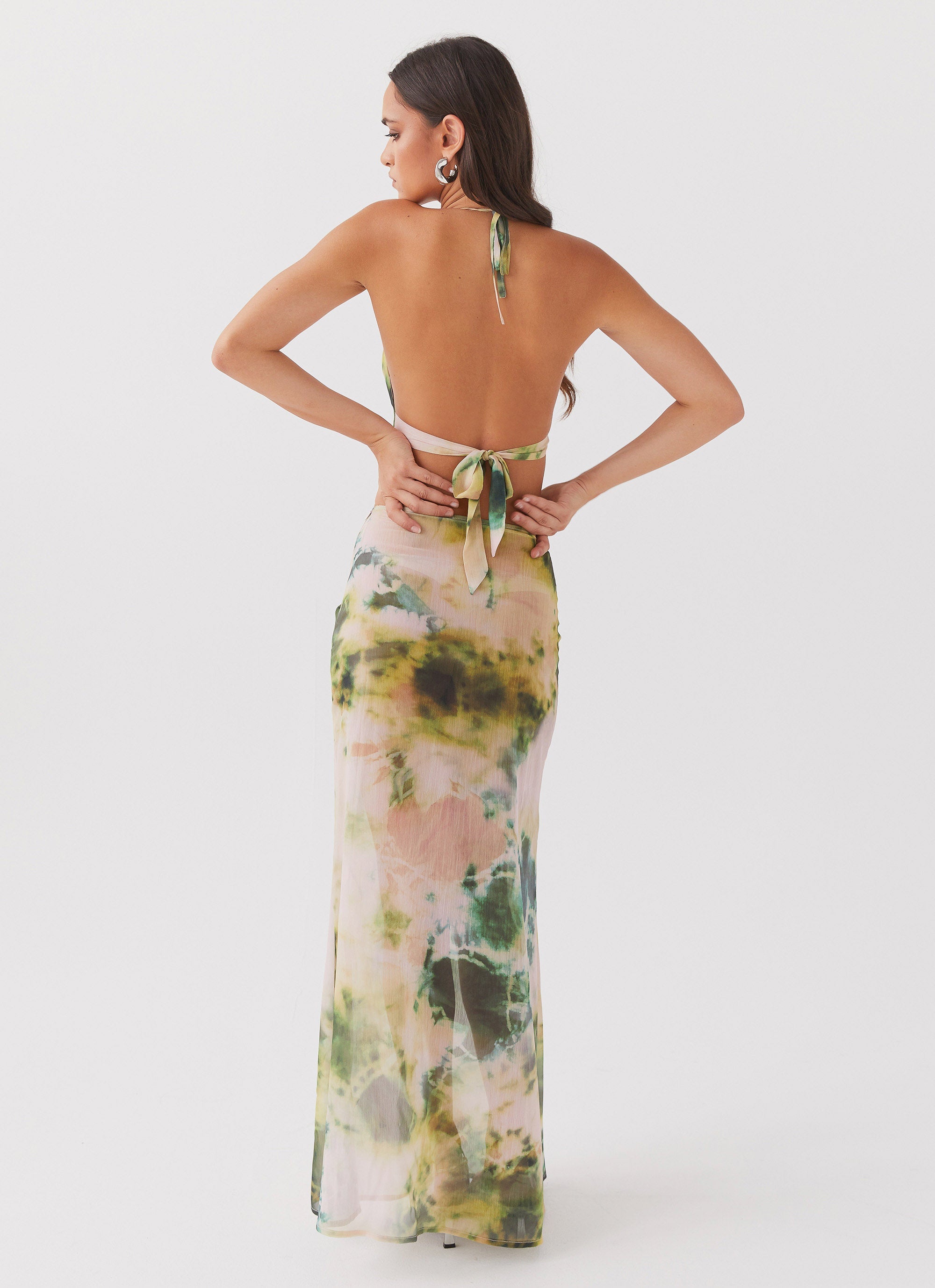 Zenta Ruched Maxi Skirt - Rainforest