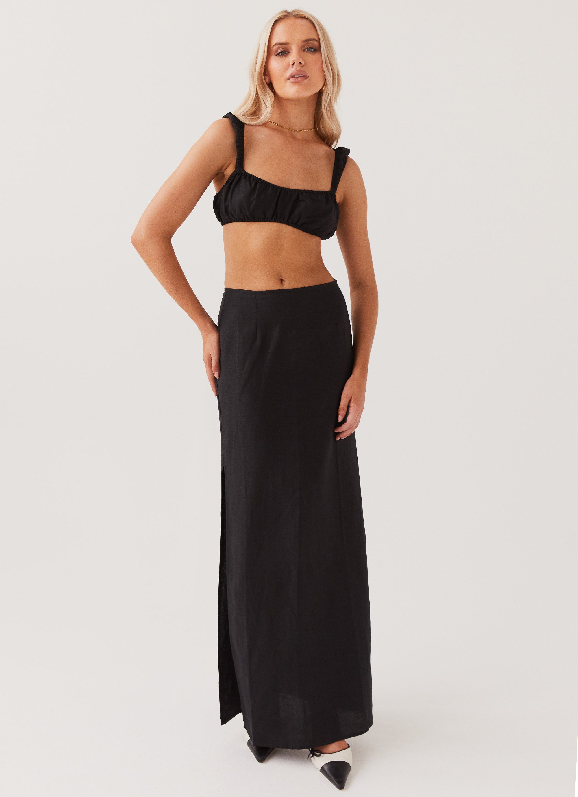 Valencia Villa Maxi Skirt - Black