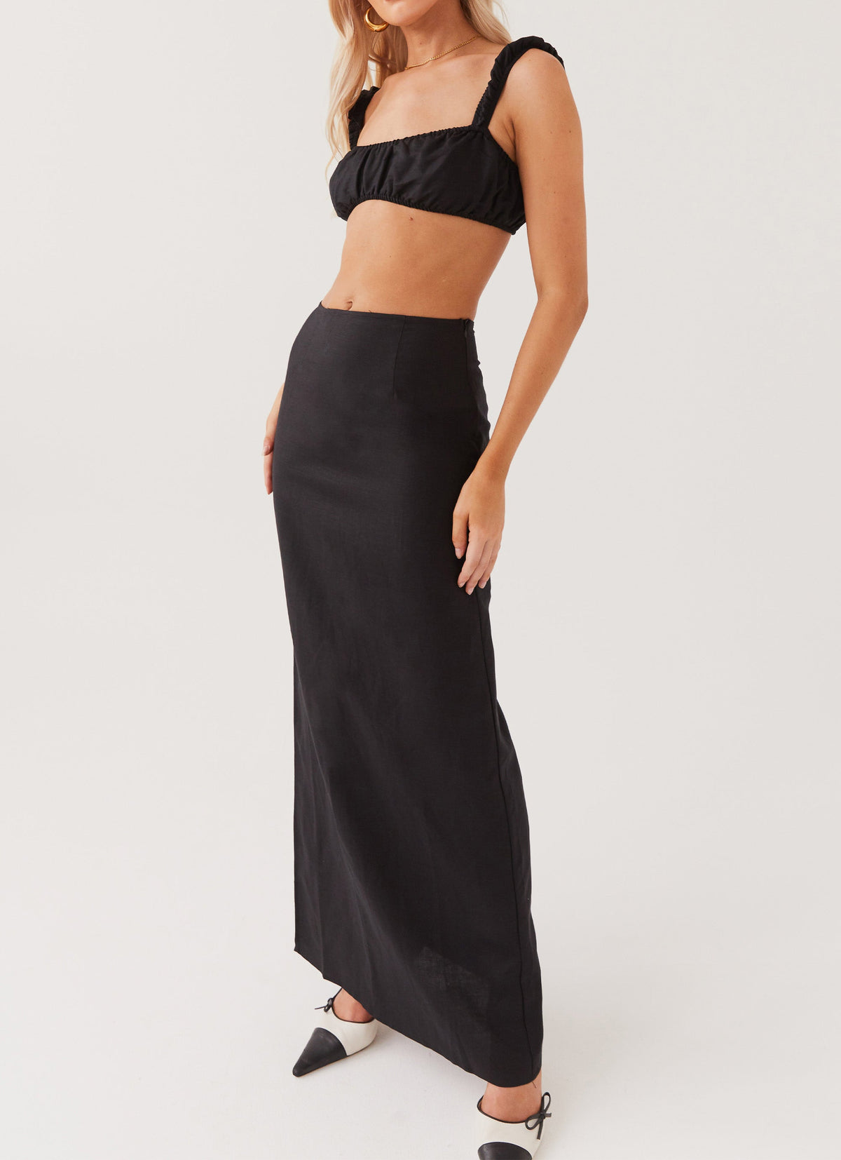 Valencia Villa Maxi Skirt - Black