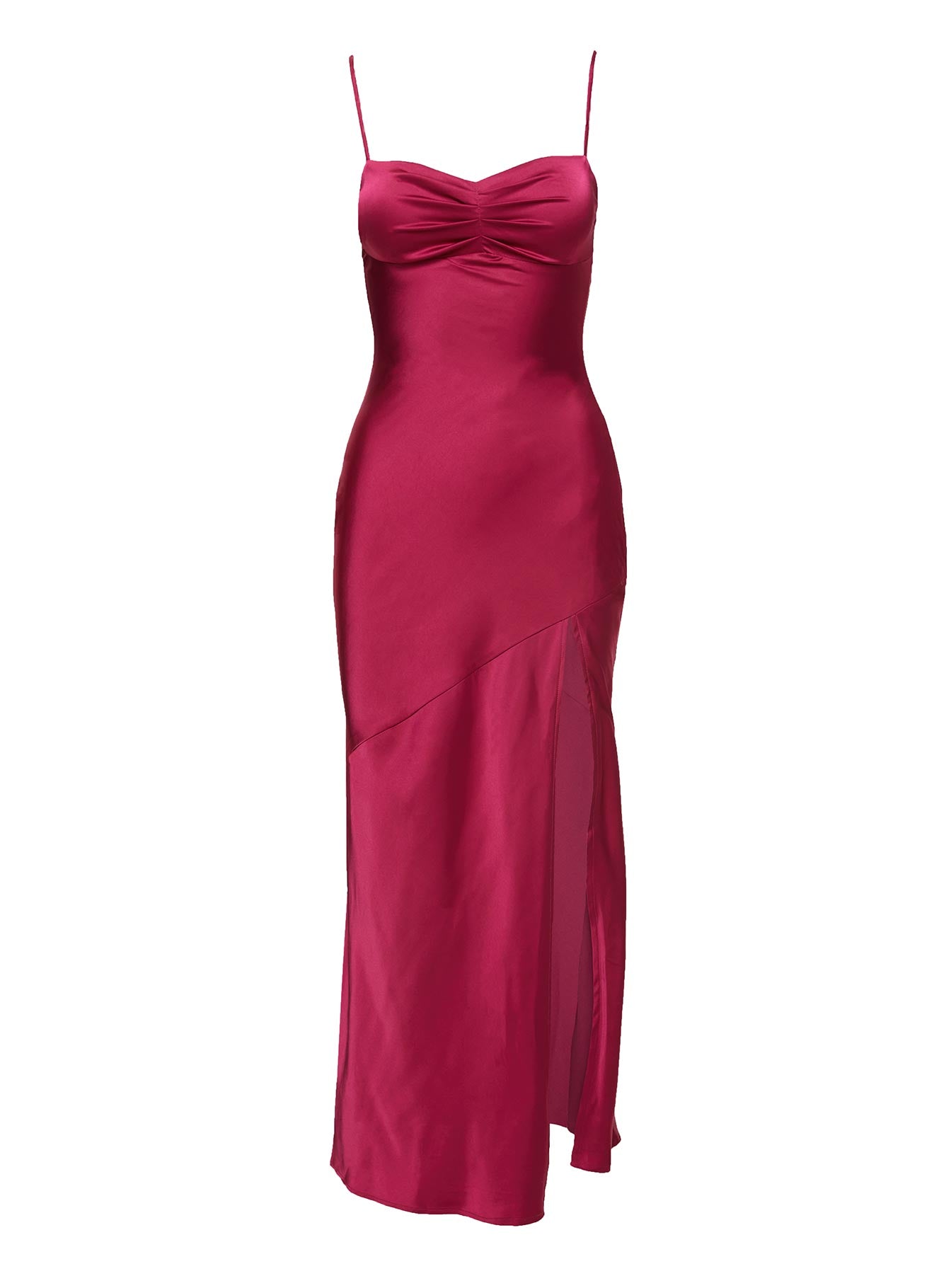 Shanola Bias Cut Maxi Dress Magenta