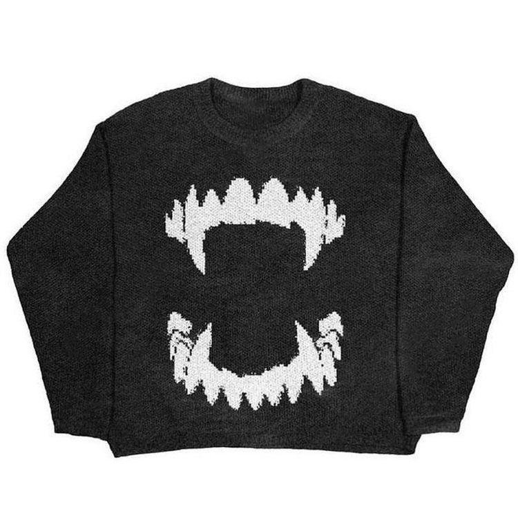 Vampire Teeth Oversized Sweater