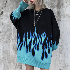 Vintage Blue Flame Sweater