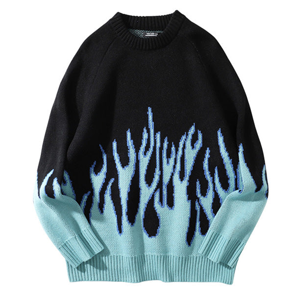 Vintage Blue Flame Sweater