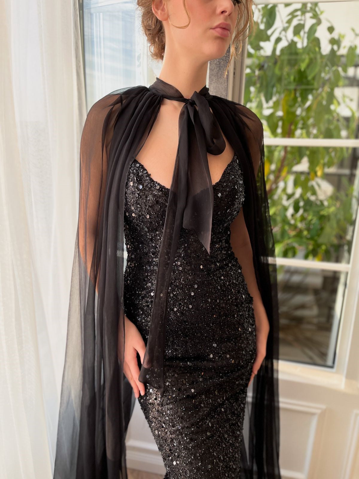 Spaghetti Black Mermaid Beaded Prom Dresses, Sexy Prom Dresses, 2023 Prom Dresses, Unique Prom Dresses