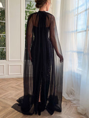 Spaghetti Black Mermaid Beaded Prom Dresses, Sexy Prom Dresses, 2023 Prom Dresses, Unique Prom Dresses