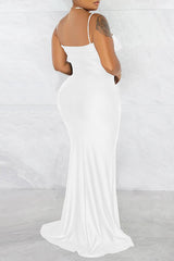 Ruched Split Thigh Formal Cami Dress