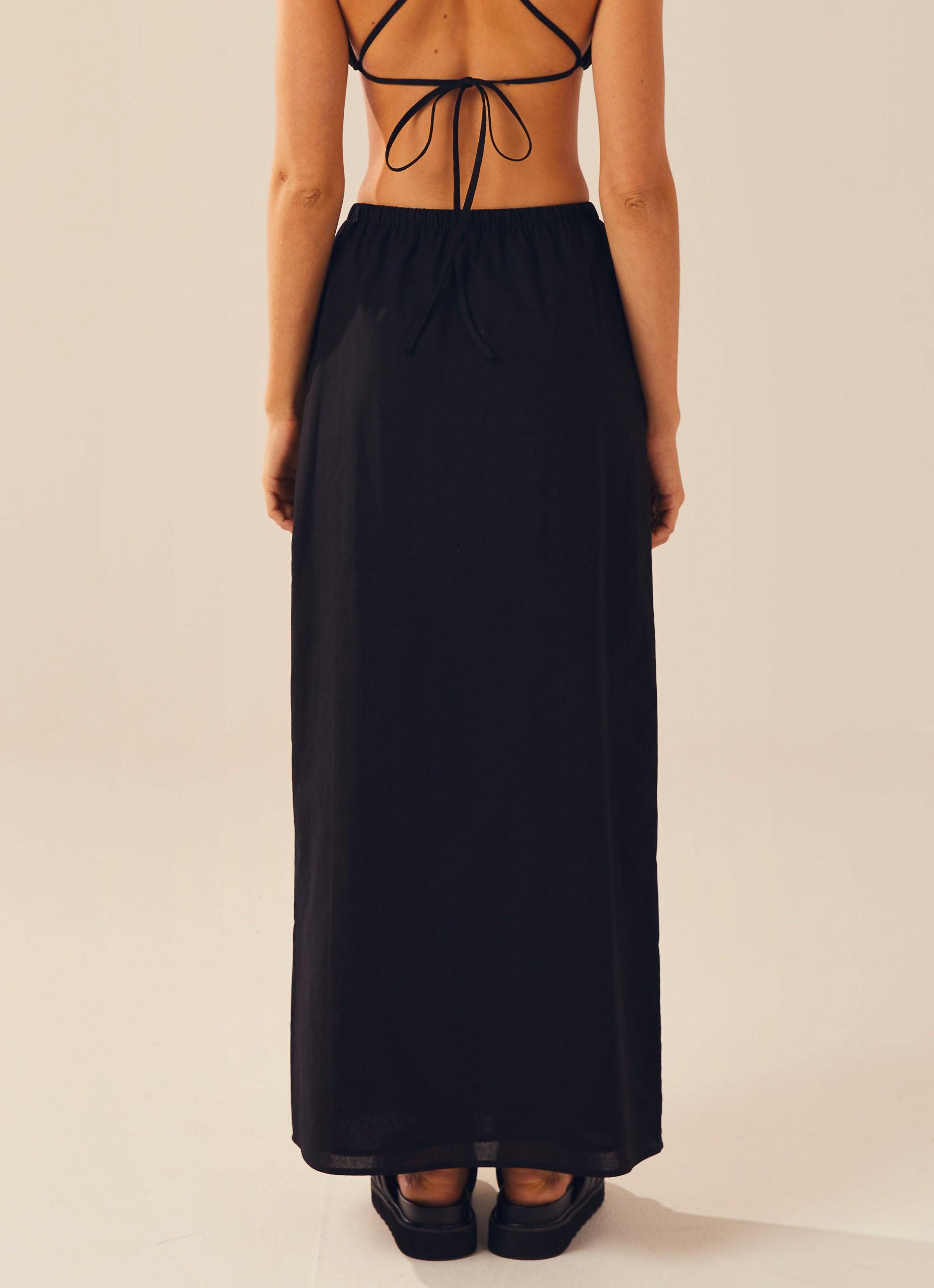 Sicilian Sun Maxi Skirt - Black