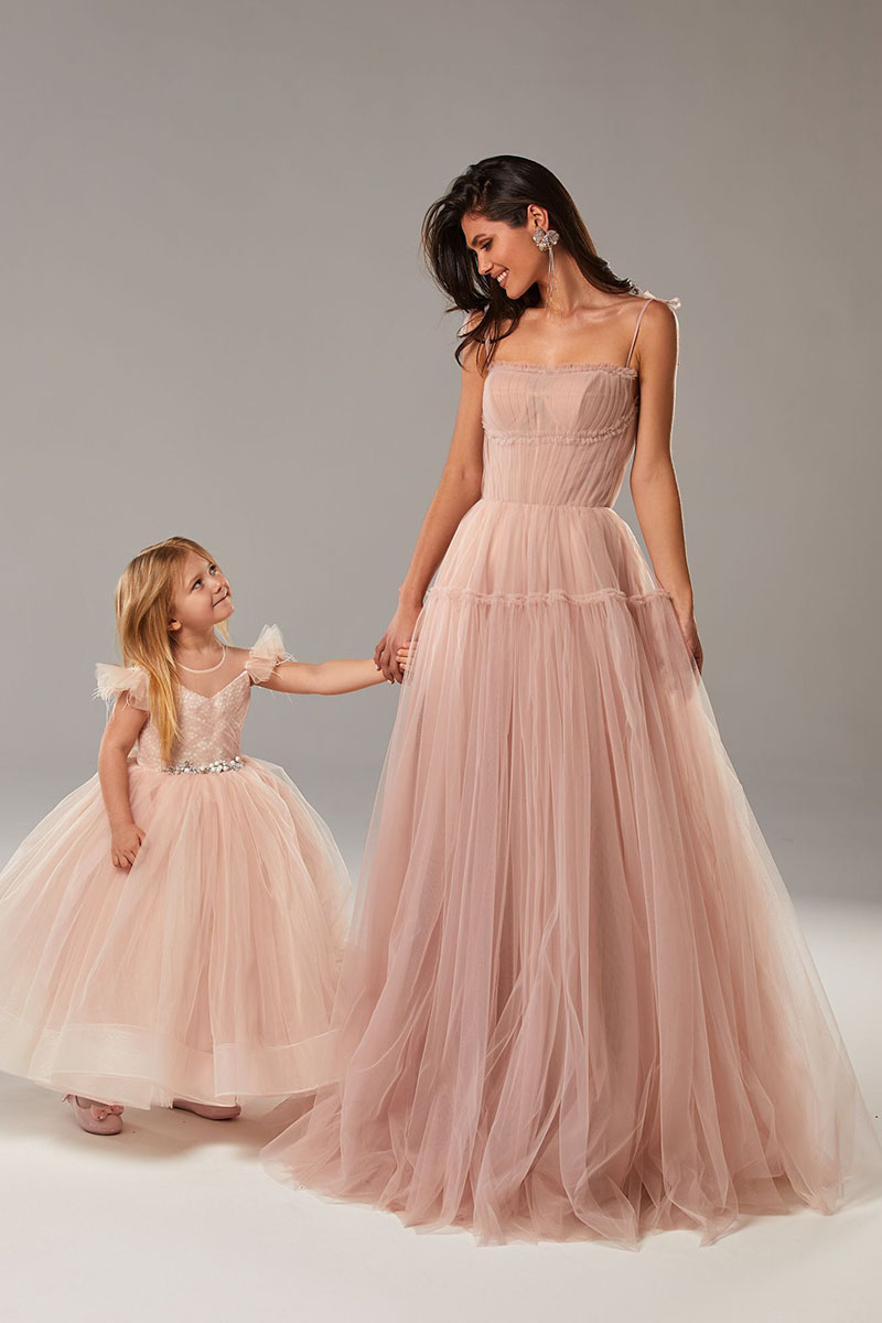 Alluring Beauty Tie-Strap Tulle Maxi Dress