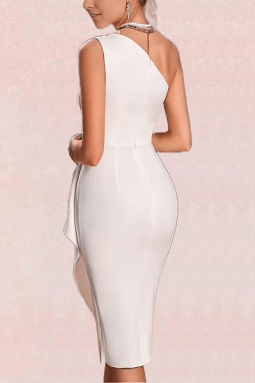 Apate Bodycon Midi Dress - Pearl White