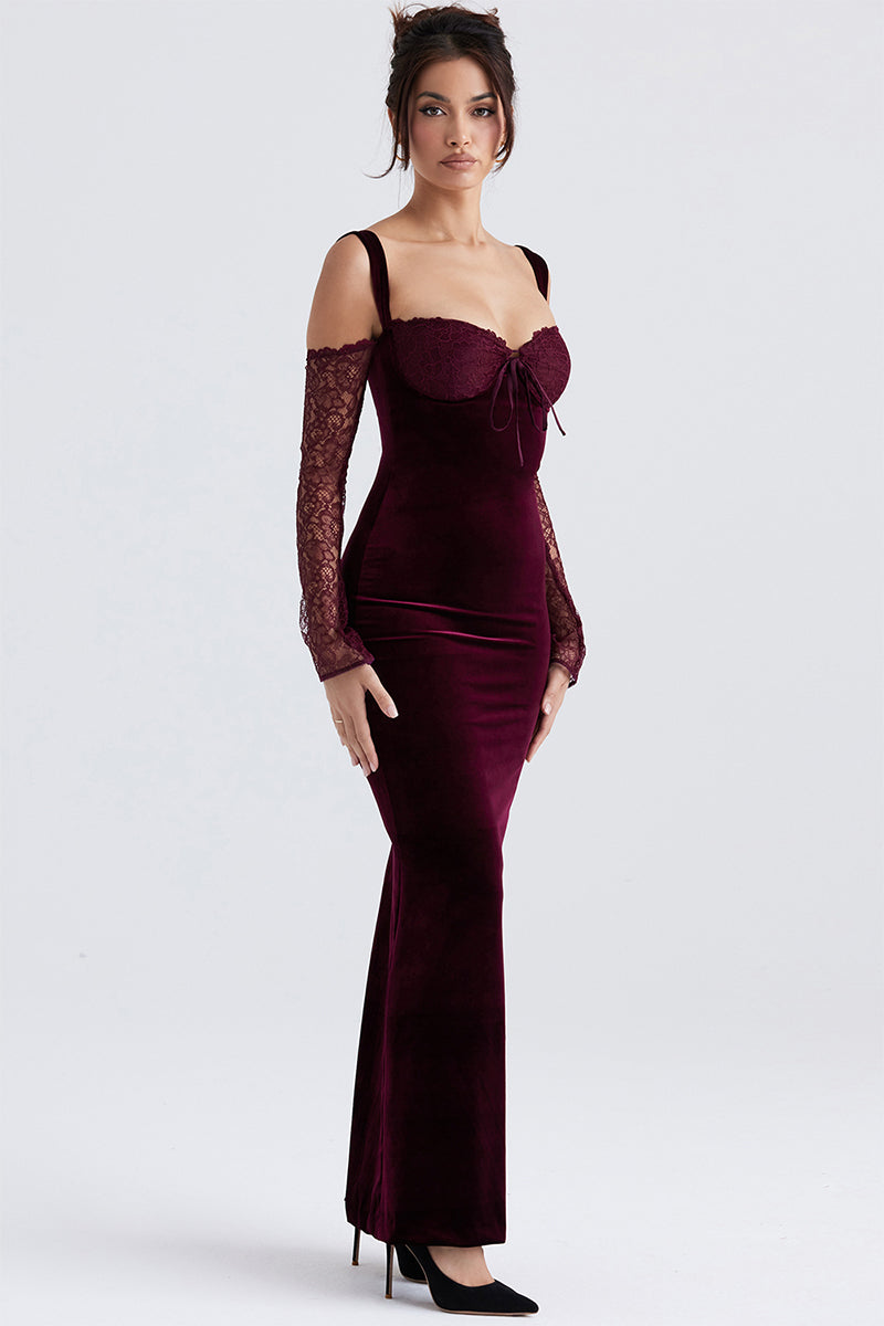 Beautiful Evening Velvet Maxi Dress