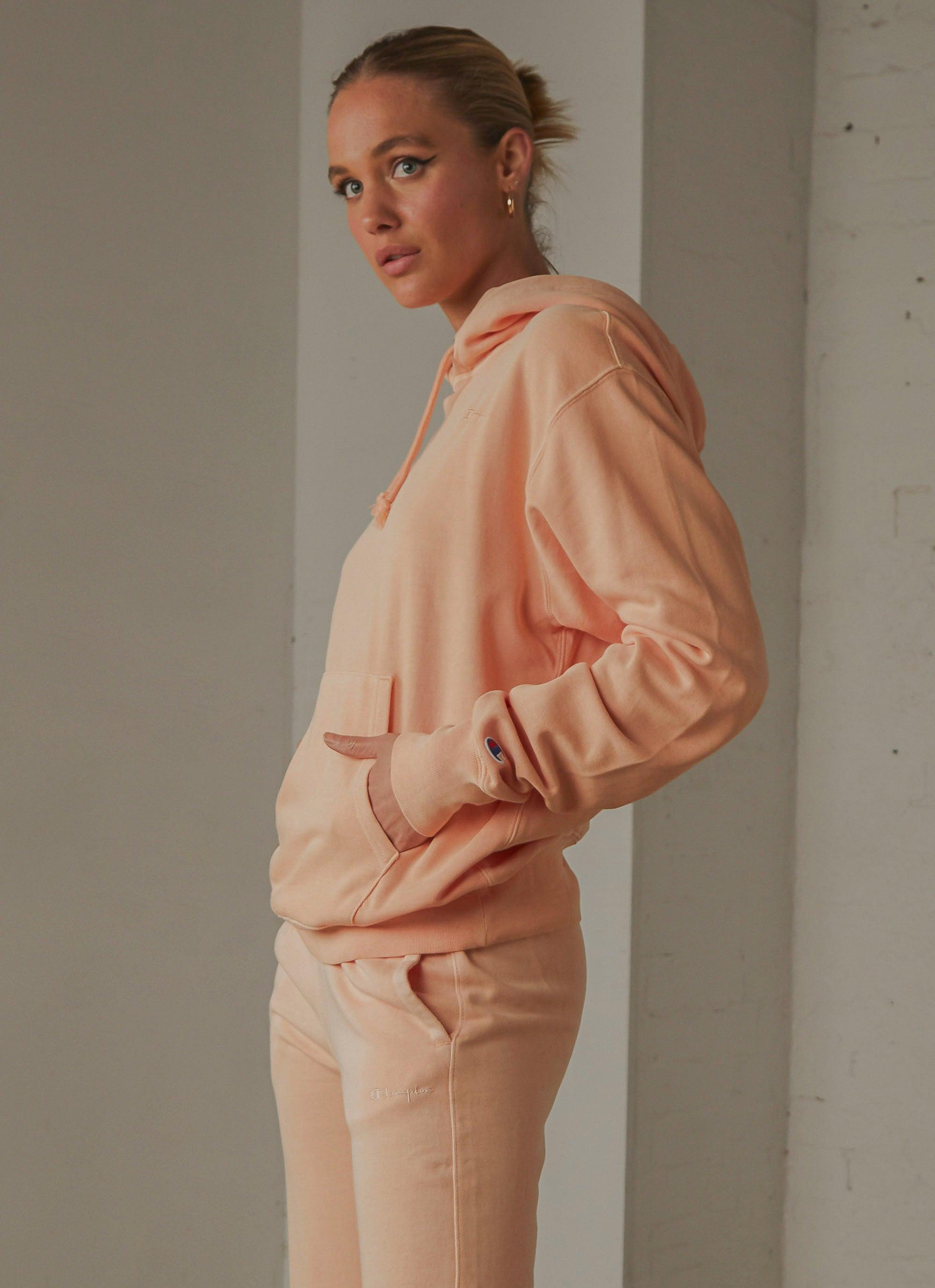 Vintage Dye Boyfriend Hoodie - Certan Peach