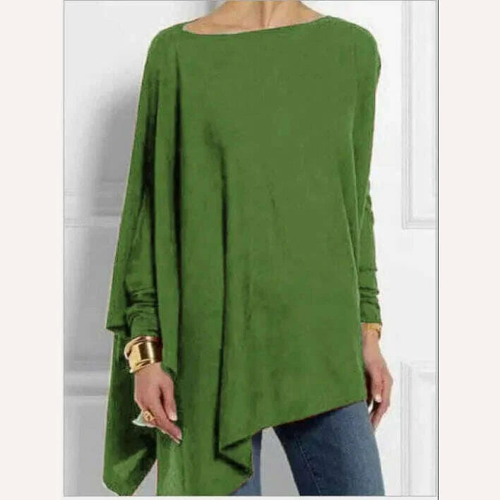 Cotton Irregular Womens Tops And Blouses Casual O Neck Long Sleeve Top Female Tunic 2021 Autumn Plus Size Women Blusas Shirts